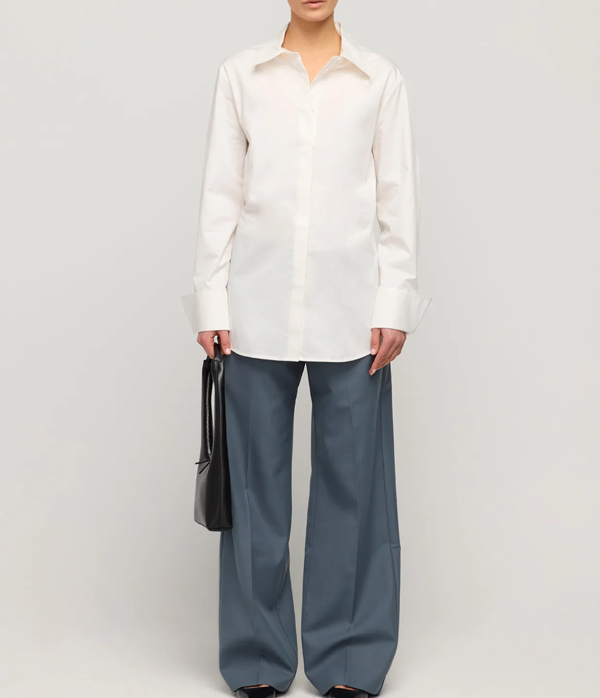 St Agni Open Back Cotton Shirt in White Online