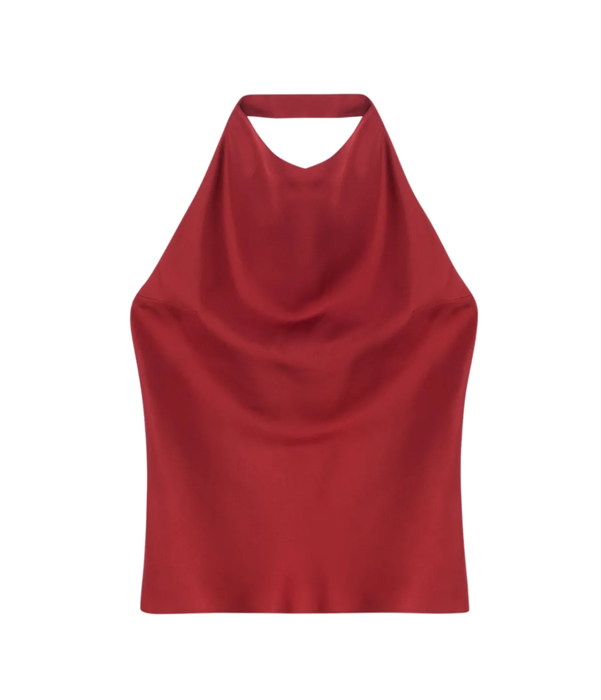 ROHE Open Back Halter Top in Barolo New