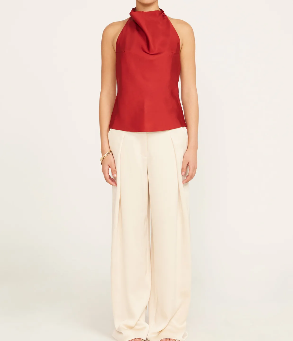 ROHE Open Back Halter Top in Barolo New