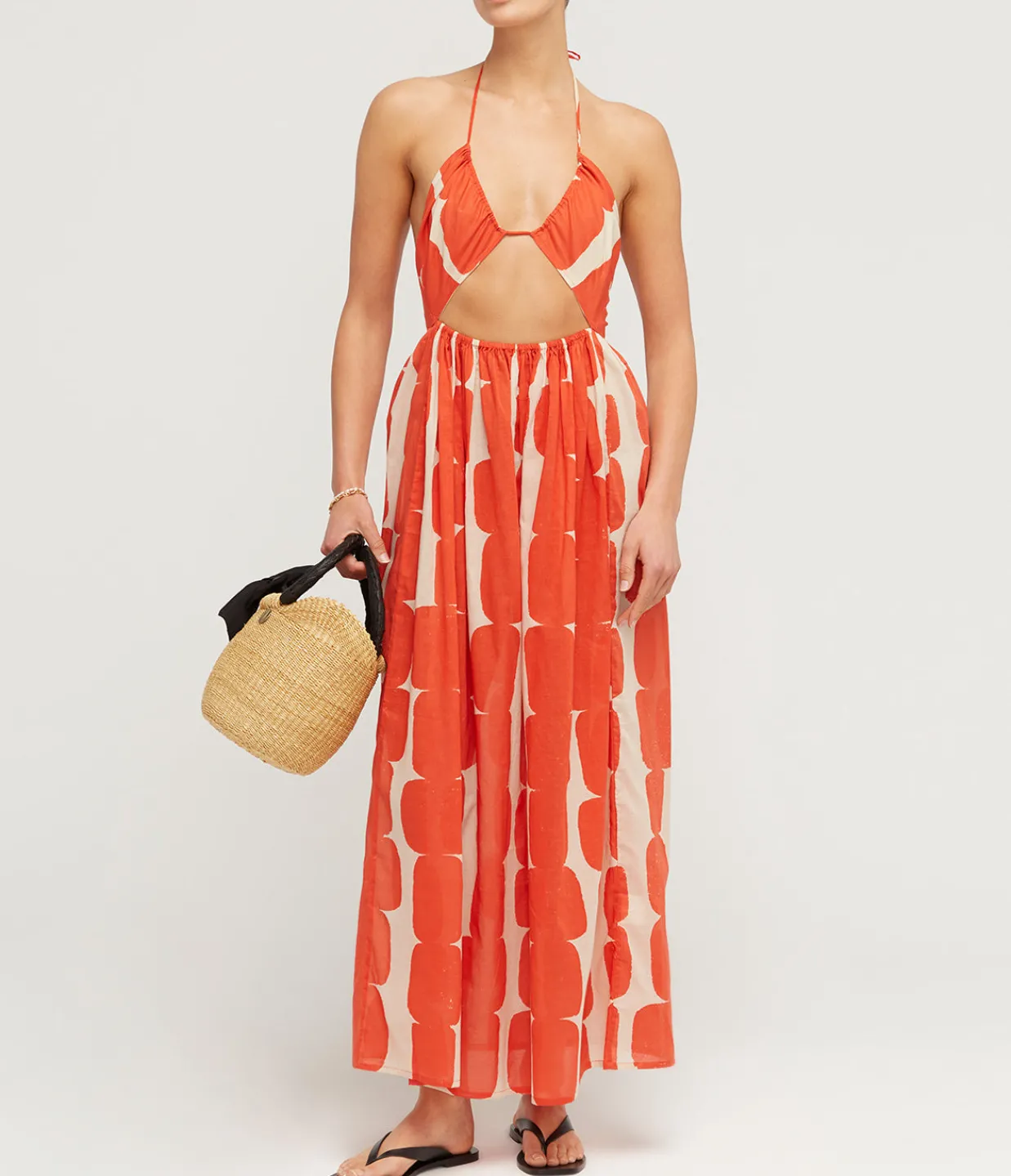 Zulu & Zephyr Organic Cotton Halter Dress in Block Sale