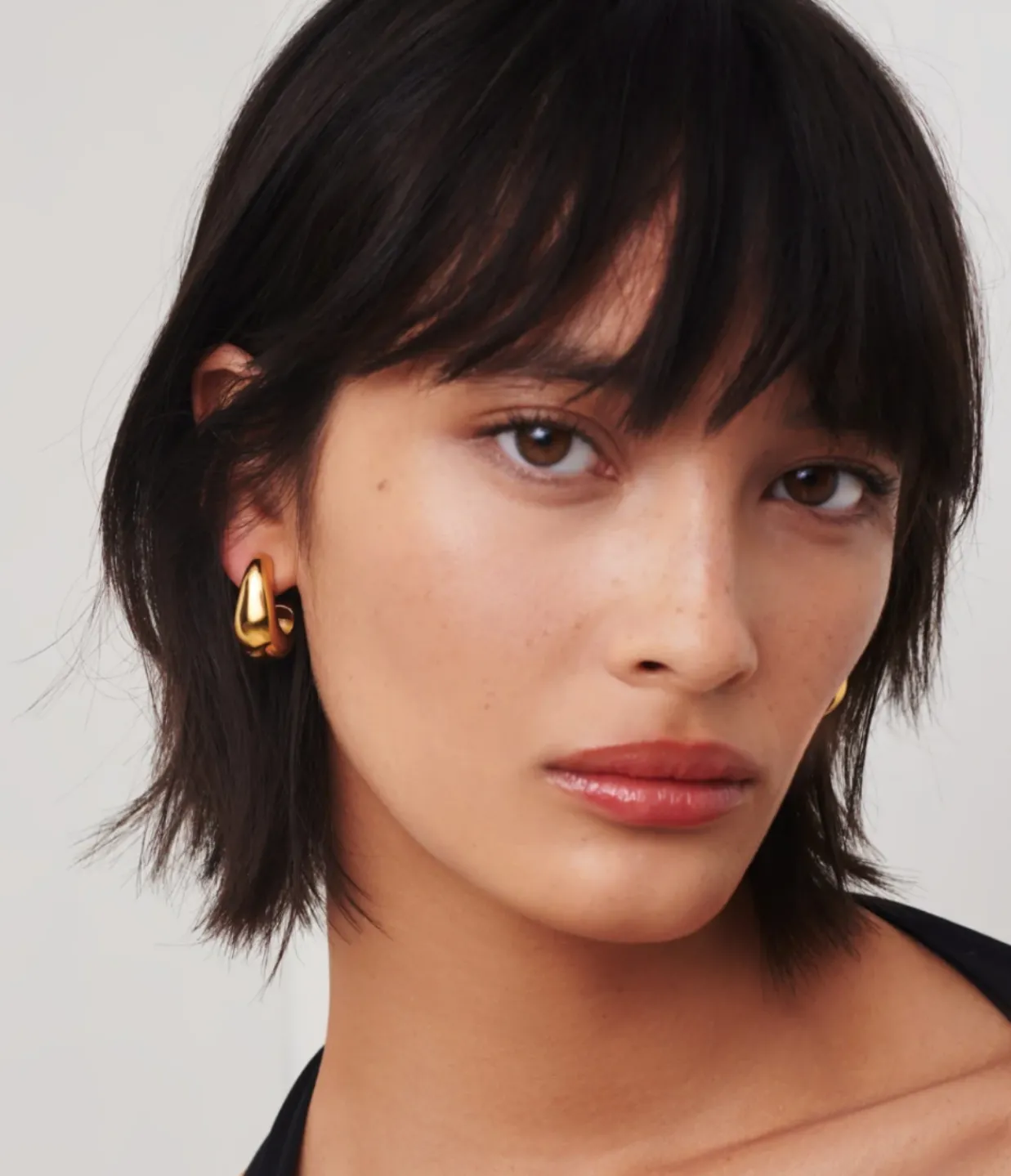 Missoma Organic Dome Hoop Earrings in Gold Online