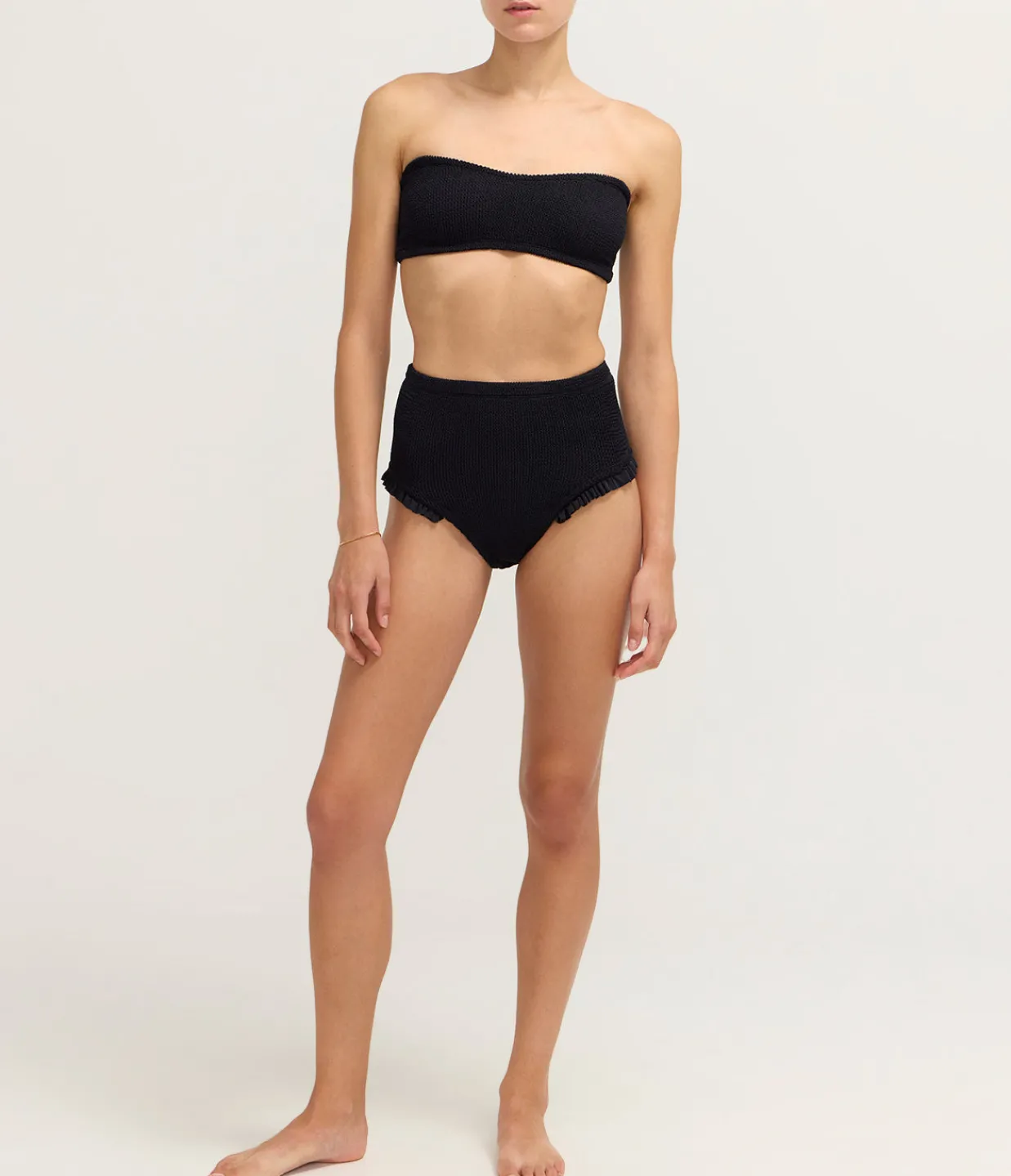 Hunza G Osiris Frill Bikini in Black New