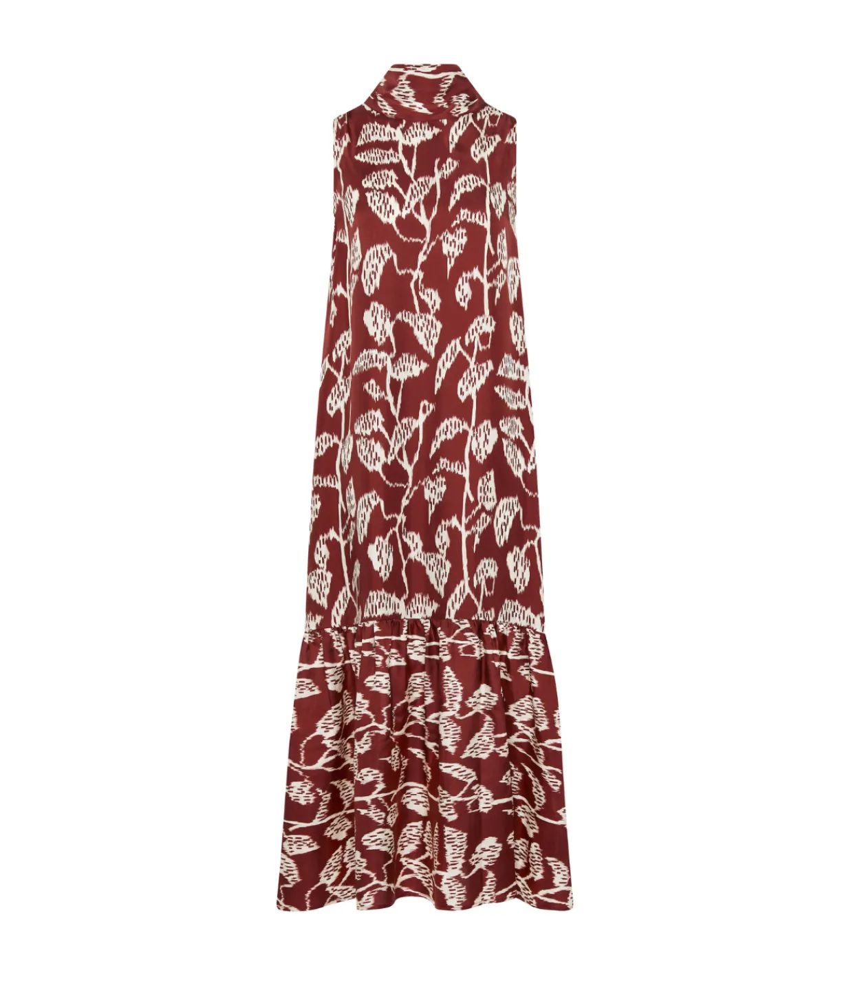 Asceno Oslo Silk Dress in Burgundy Vine Discount