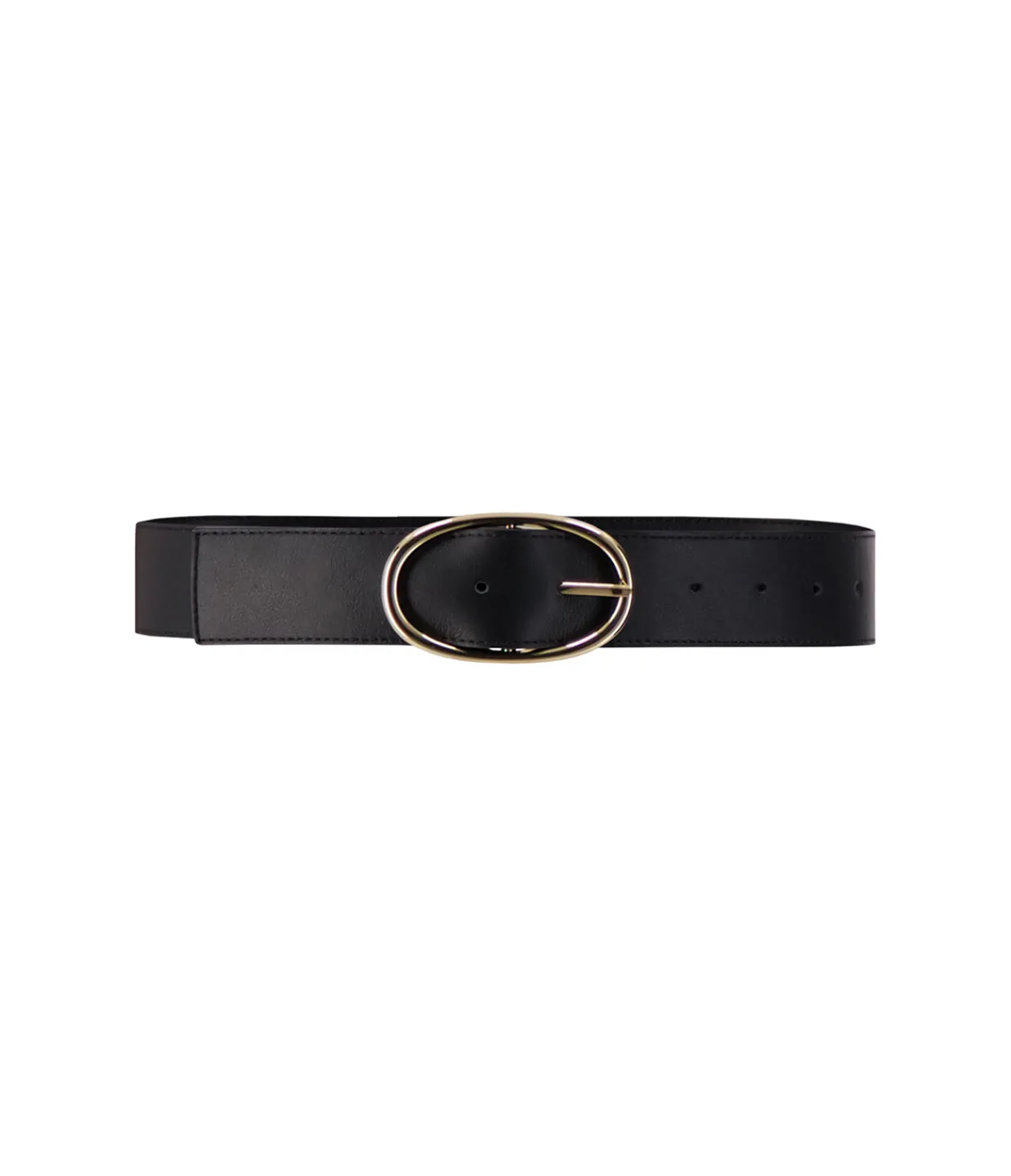 Beaufille Oval Leather Belt in Black Flash Sale