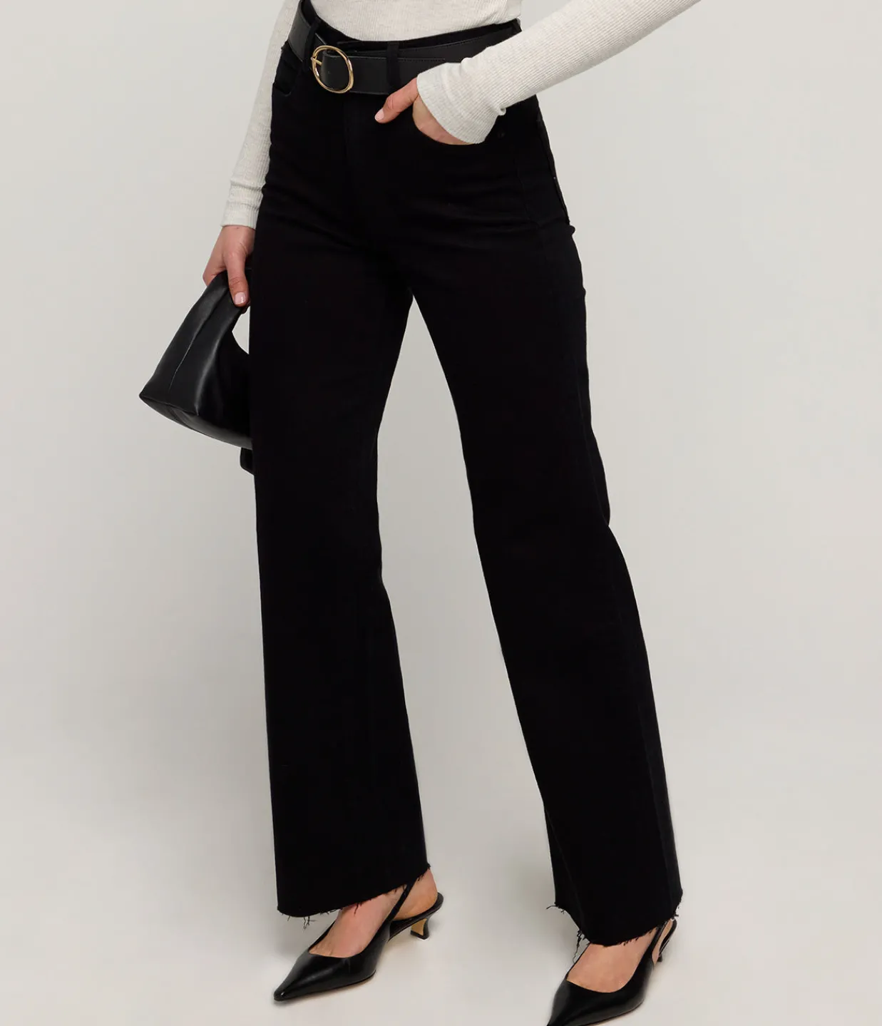 Beaufille Oval Leather Belt in Black Flash Sale