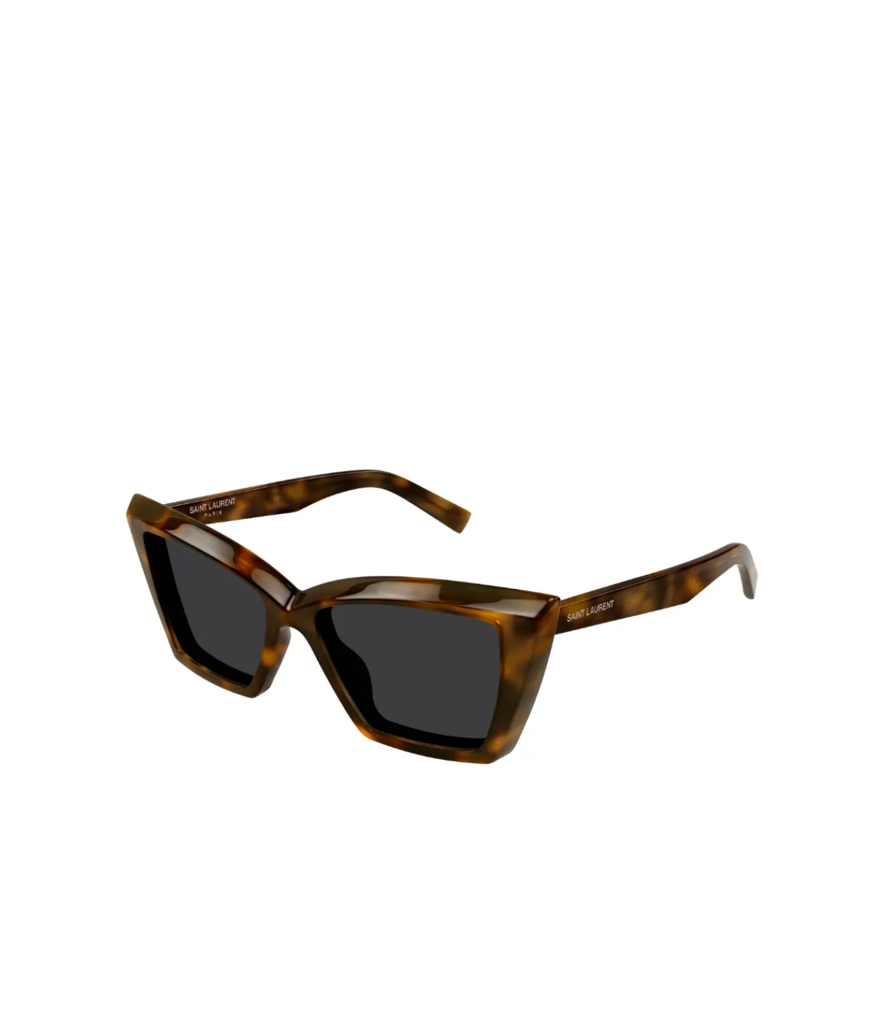 Saint Laurent Oversized Sharp Cat-eye Shaped Sunglasses in Havana Shop