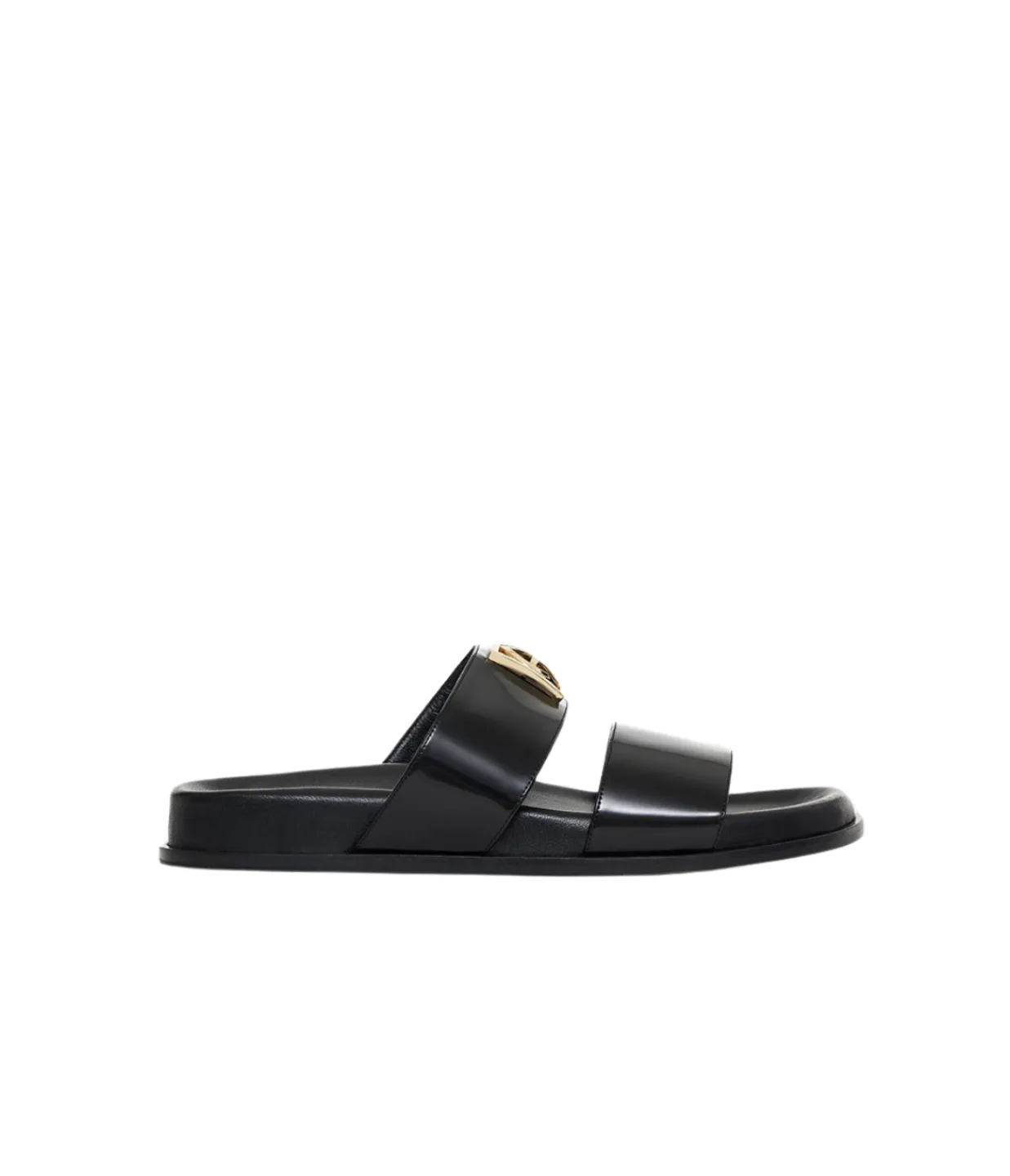 Anine Bing Parker Slides in High-Shine Black Shop