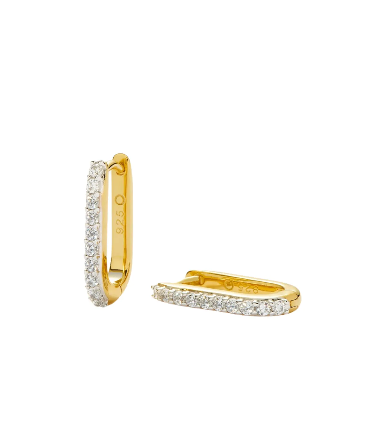 Missoma Pave Ovate Huggies Earrings in Gold Sale
