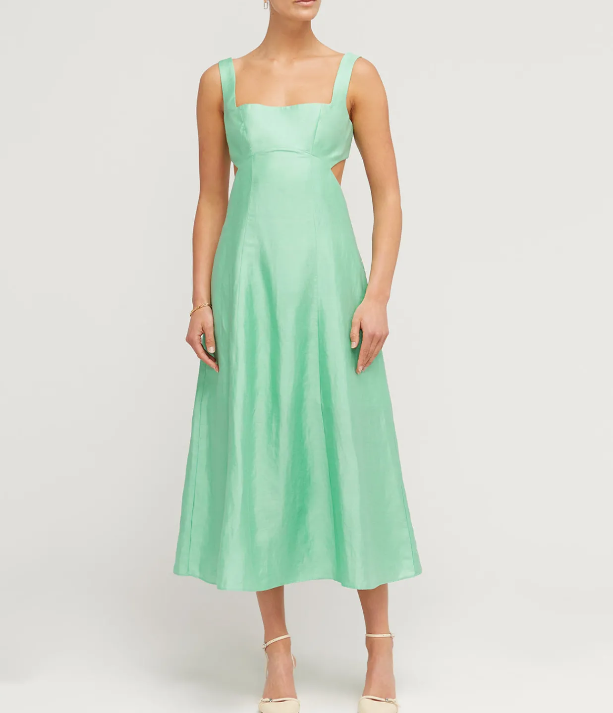 Acler Pennant Midi Dress in Mantis Green Best Sale