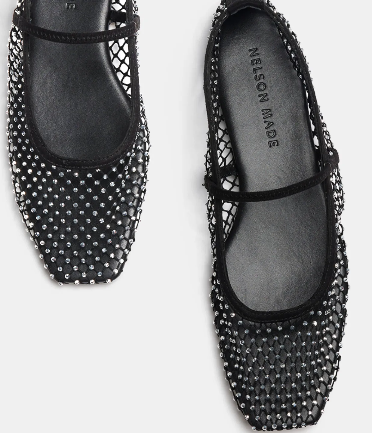 Nelson Made Pheobe Mesh Flat in Black Cheap