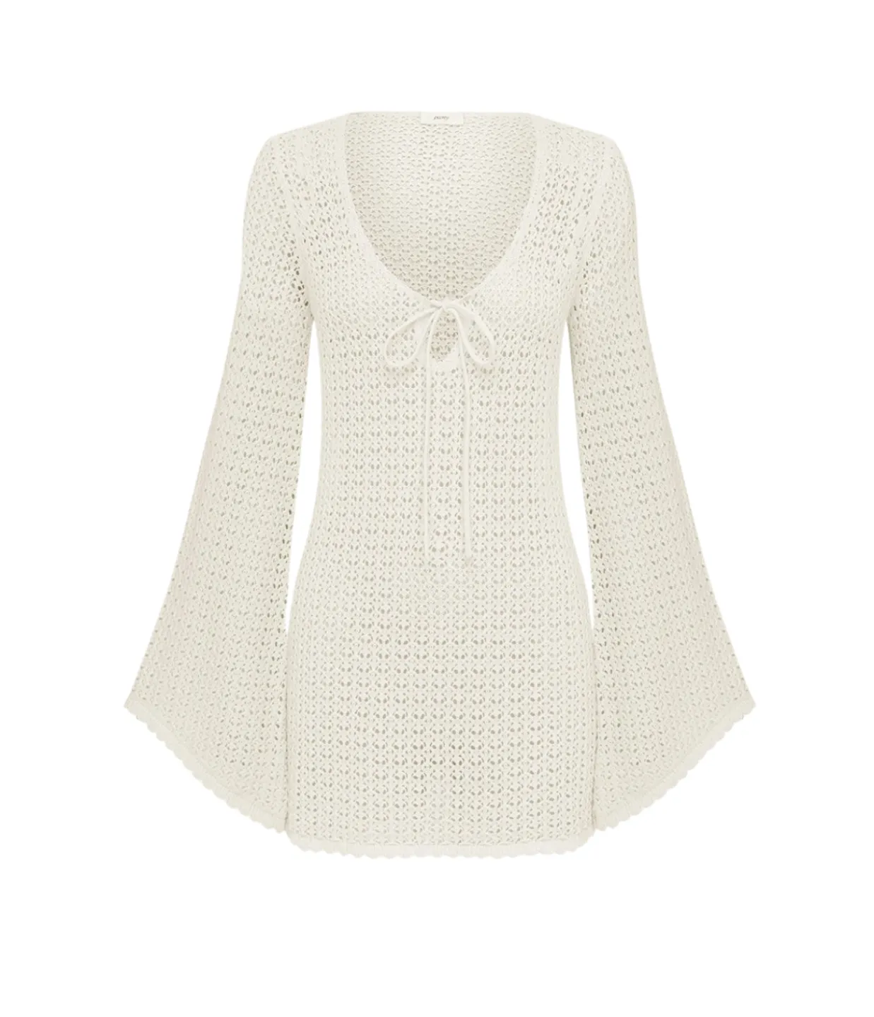 Peony Pointelle Keyhole Mini Dress in Seashell Clearance