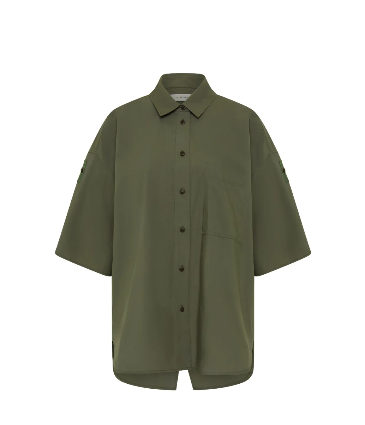 Lee Mathews Poplin Shirt in Olive Clearance