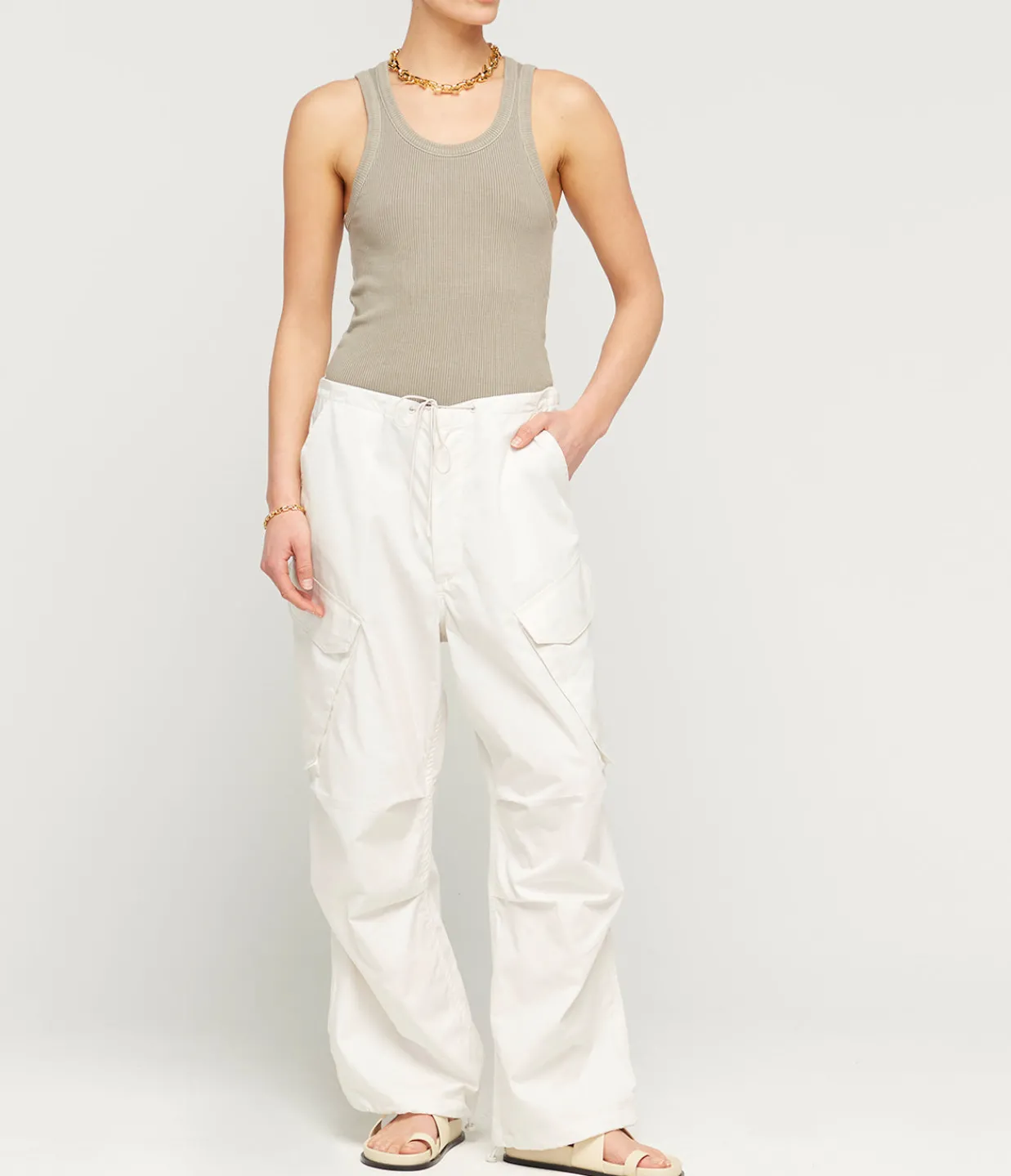 Agolde Poppy Scoop Neck Tank in Drab Clearance