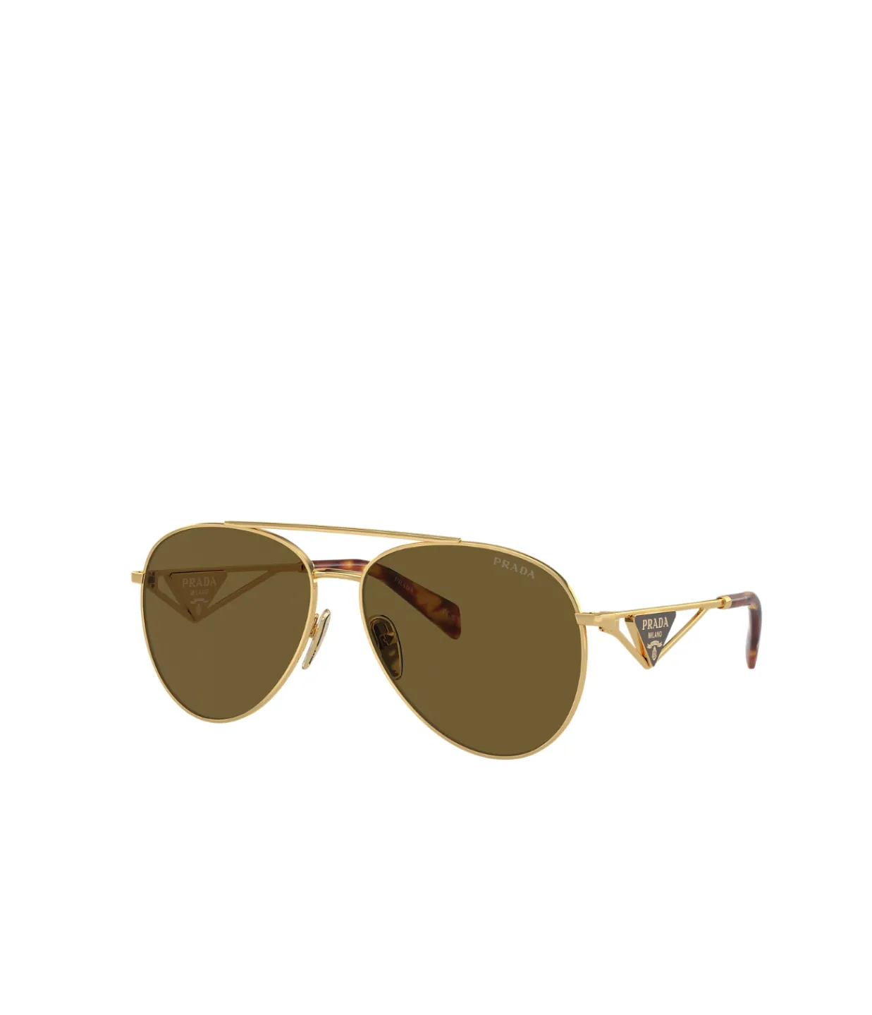 Prada Metal Pilot Sunglasses in Pale Gold Fashion