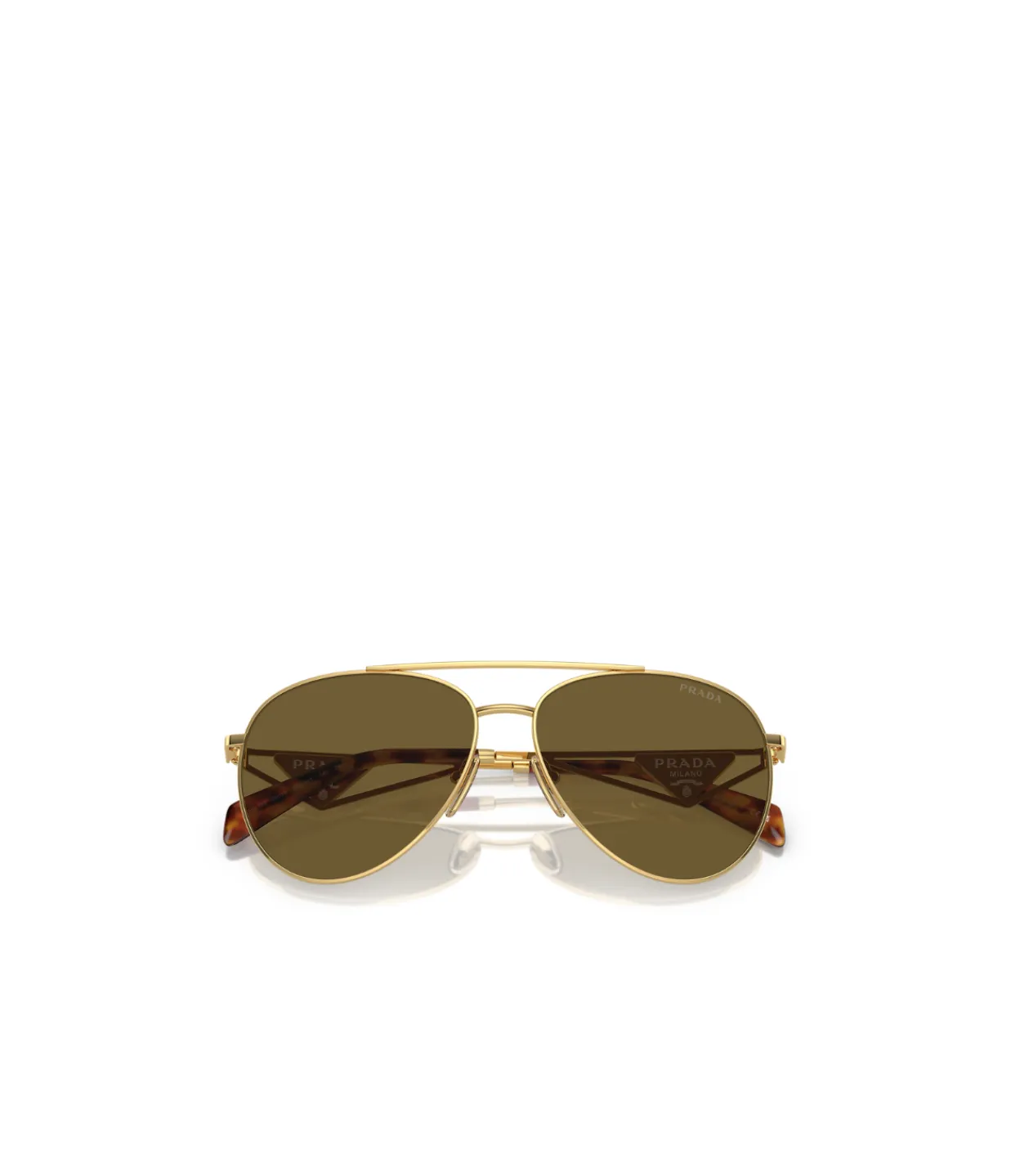 Prada Metal Pilot Sunglasses in Pale Gold Fashion