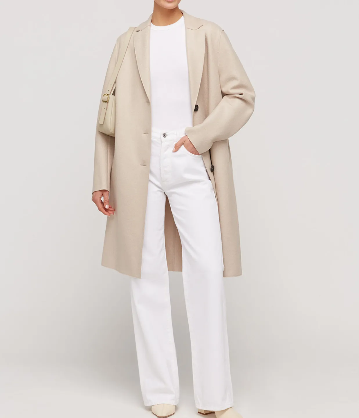 Harris Wharf London Pressed Wool Overcoat in Almond Flash Sale