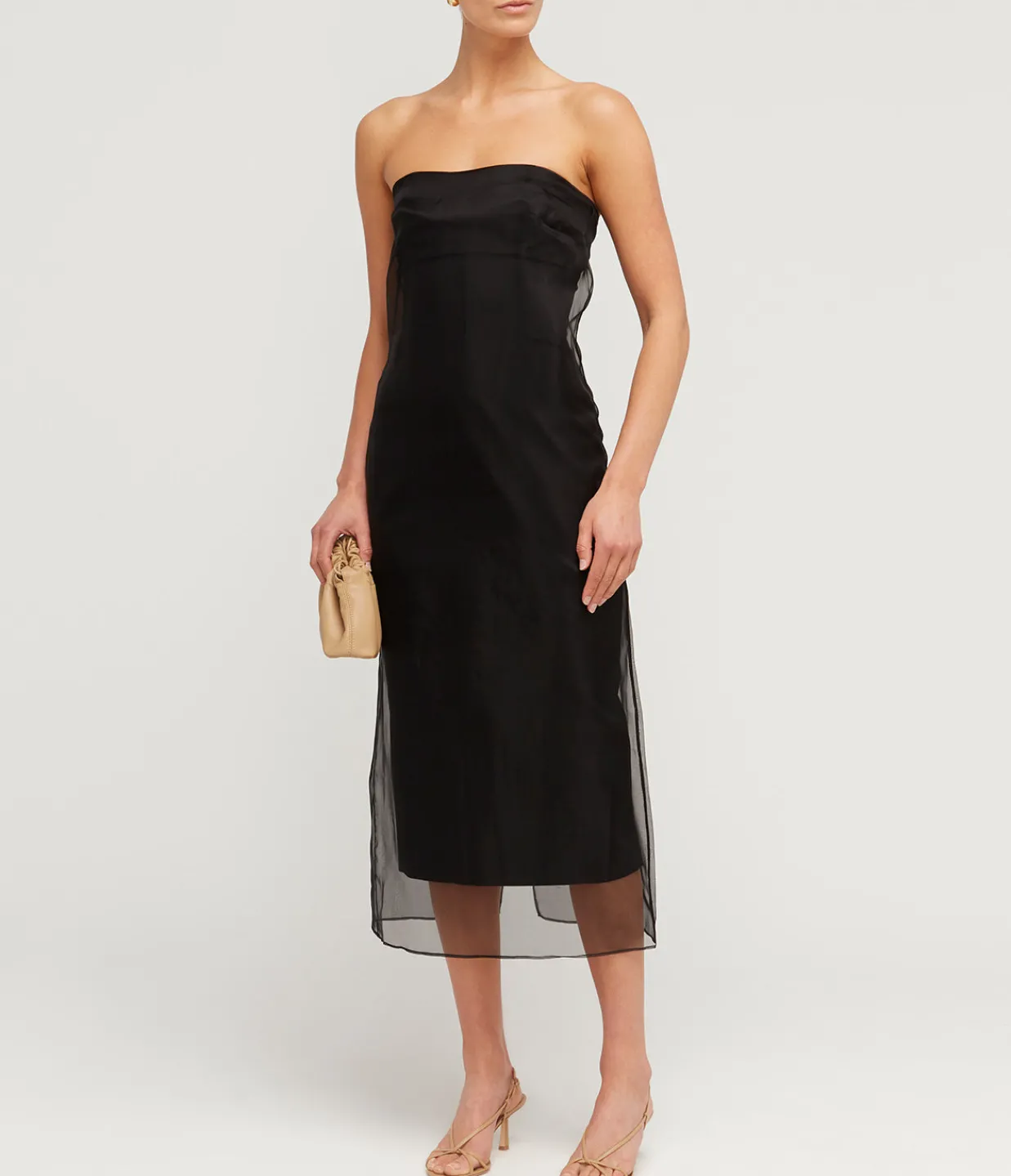 Gauge81 Punta Strapless Midi Dress in Black Sale