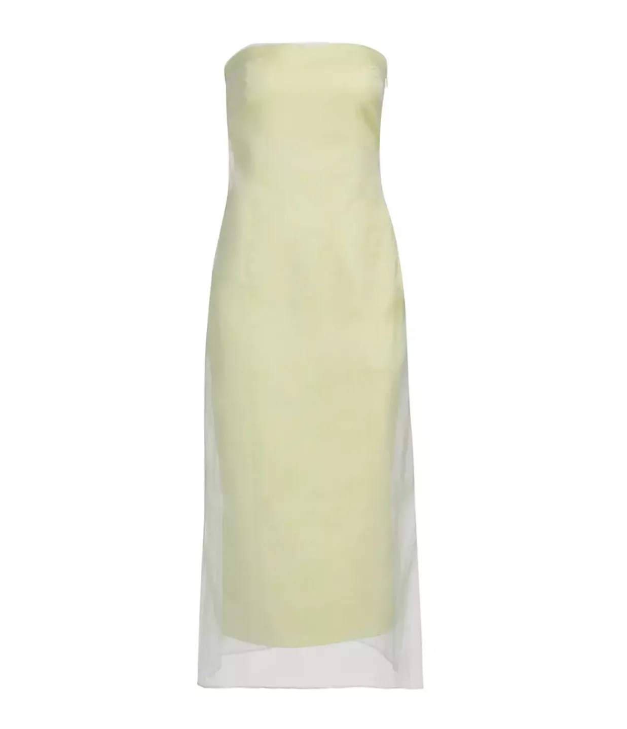 Gauge81 Punta Strapless Midi Dress in Pale Olive New