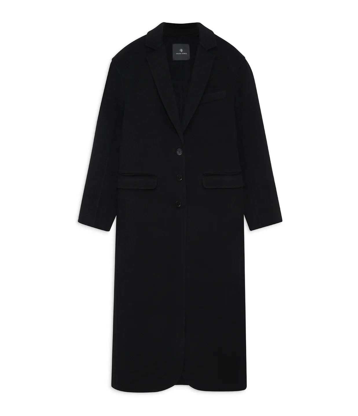 Anine Bing Quinn Cashmere Blend Coat in Black Discount