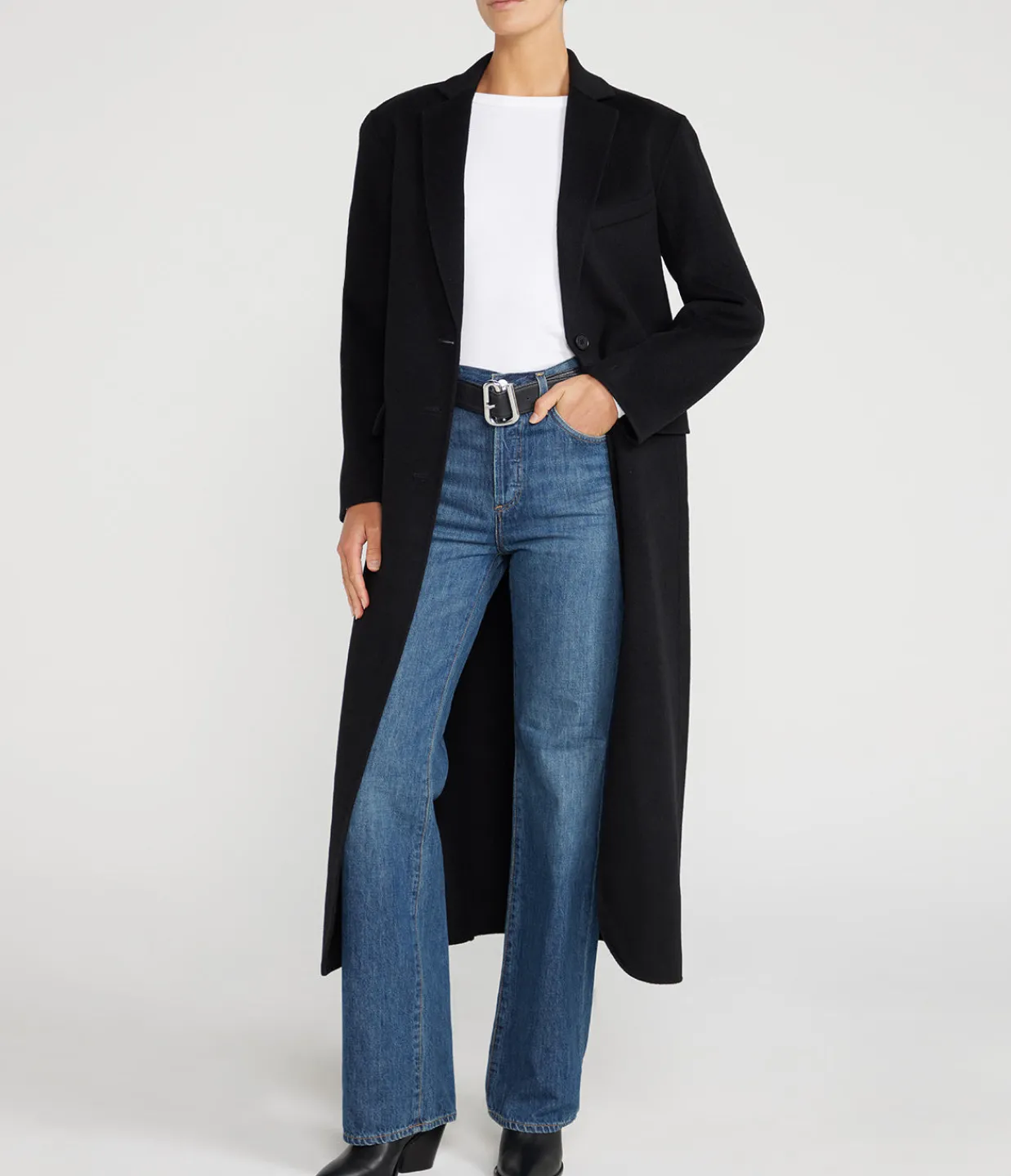 Anine Bing Quinn Cashmere Blend Coat in Black Discount