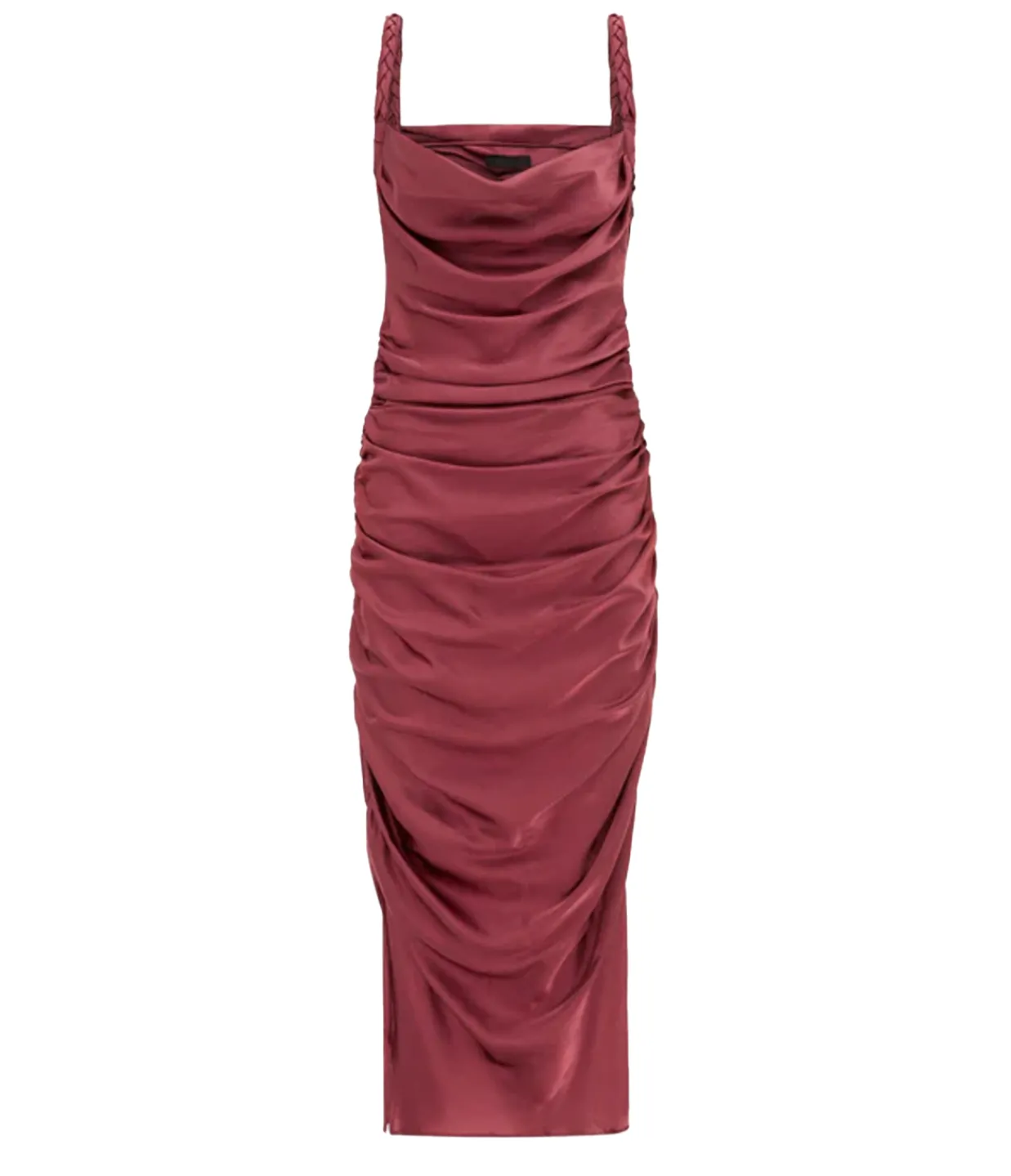 LEO LIN Rachel Cowl Neck Slip Dress in Burgundy Cheap