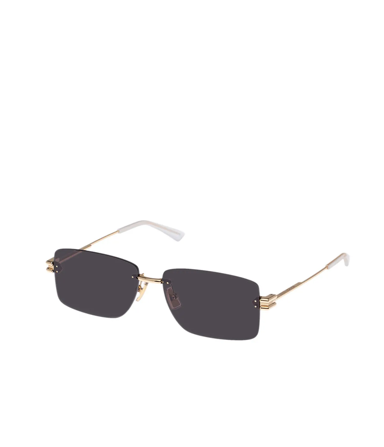 Bottega Veneta Rectangular Metal Frame Sunglasses in Gold Shop