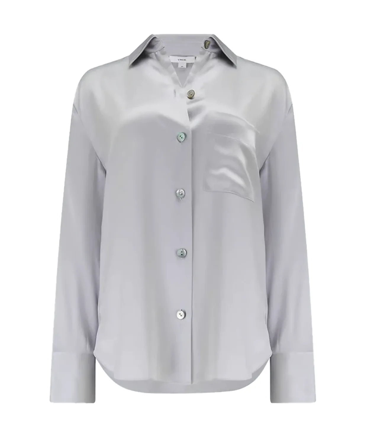 Vince Relaxed Long Sleeve Blouse in Silverstone Cheap