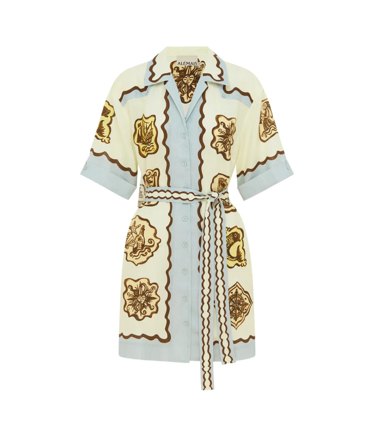 Alemais Relic Mini Dress in Cream Discount