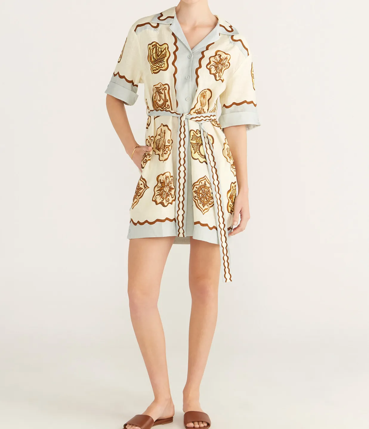 Alemais Relic Mini Dress in Cream Discount