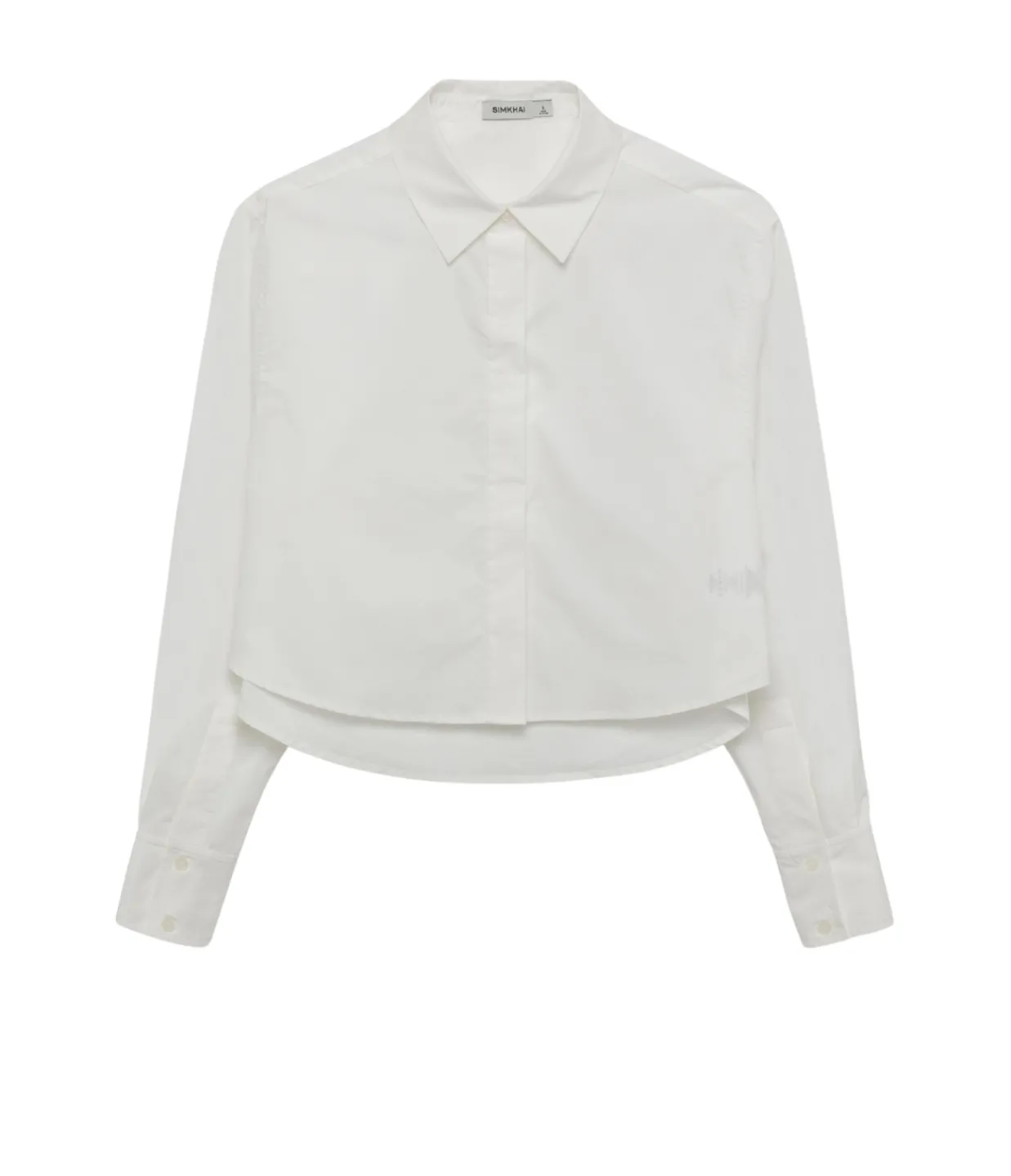 Simkhai Renata Cropped Button Down Shirt in White Fashion