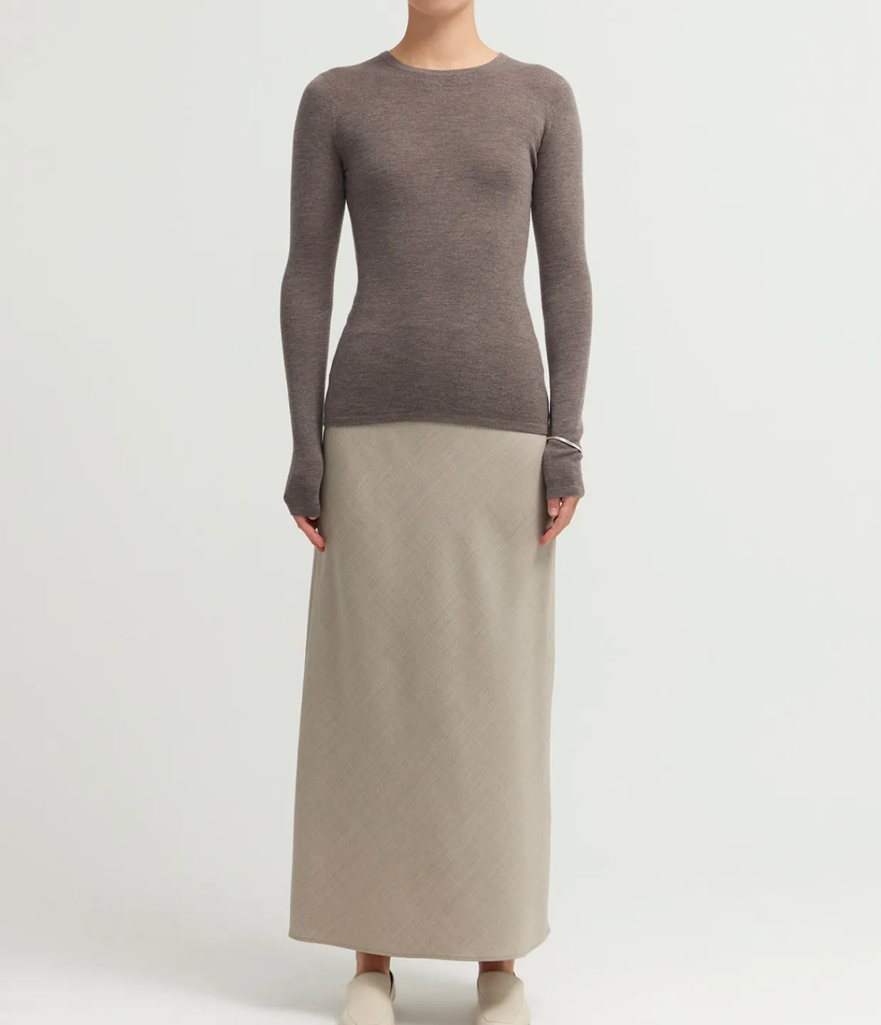 A.Emery Riva Bias Skirt in Almond Outlet