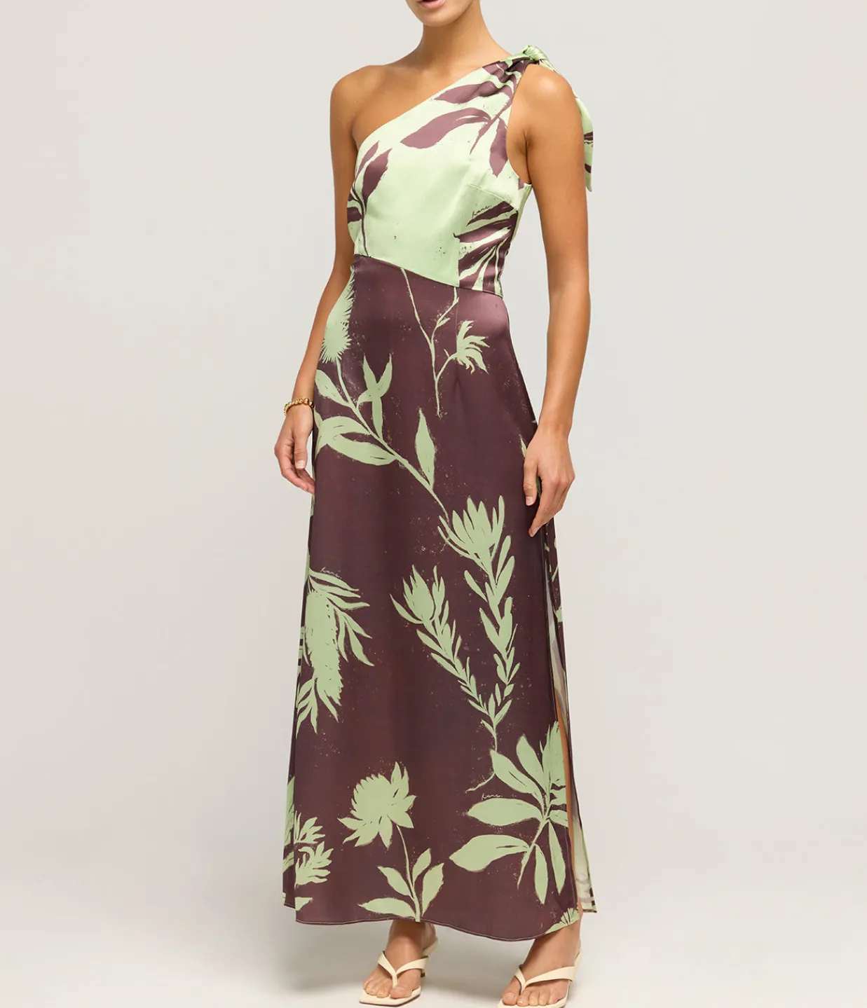 ROAME Riviera One Shoulder Maxi Dress in Australiana Floral New
