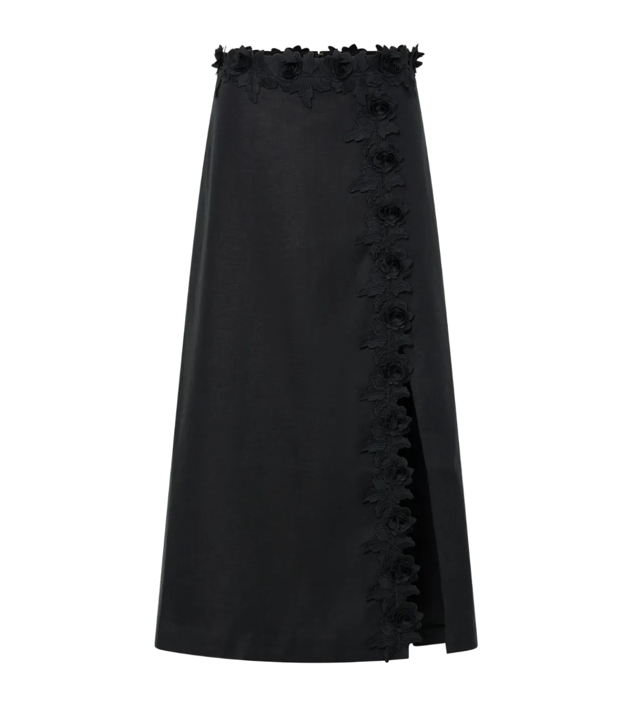 Oroton Rosebud Lace Skirt in Black Shop