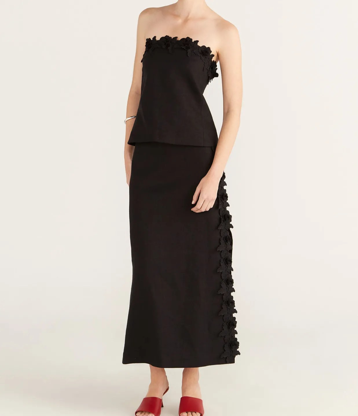 Oroton Rosebud Lace Skirt in Black Shop