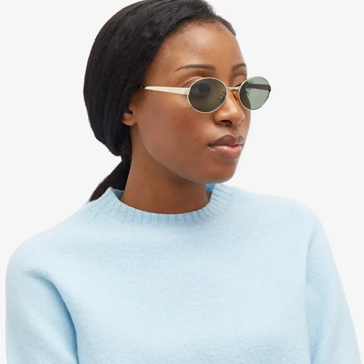 Saint Laurent Round Metal Frame Sunglasses in Gold Best Sale