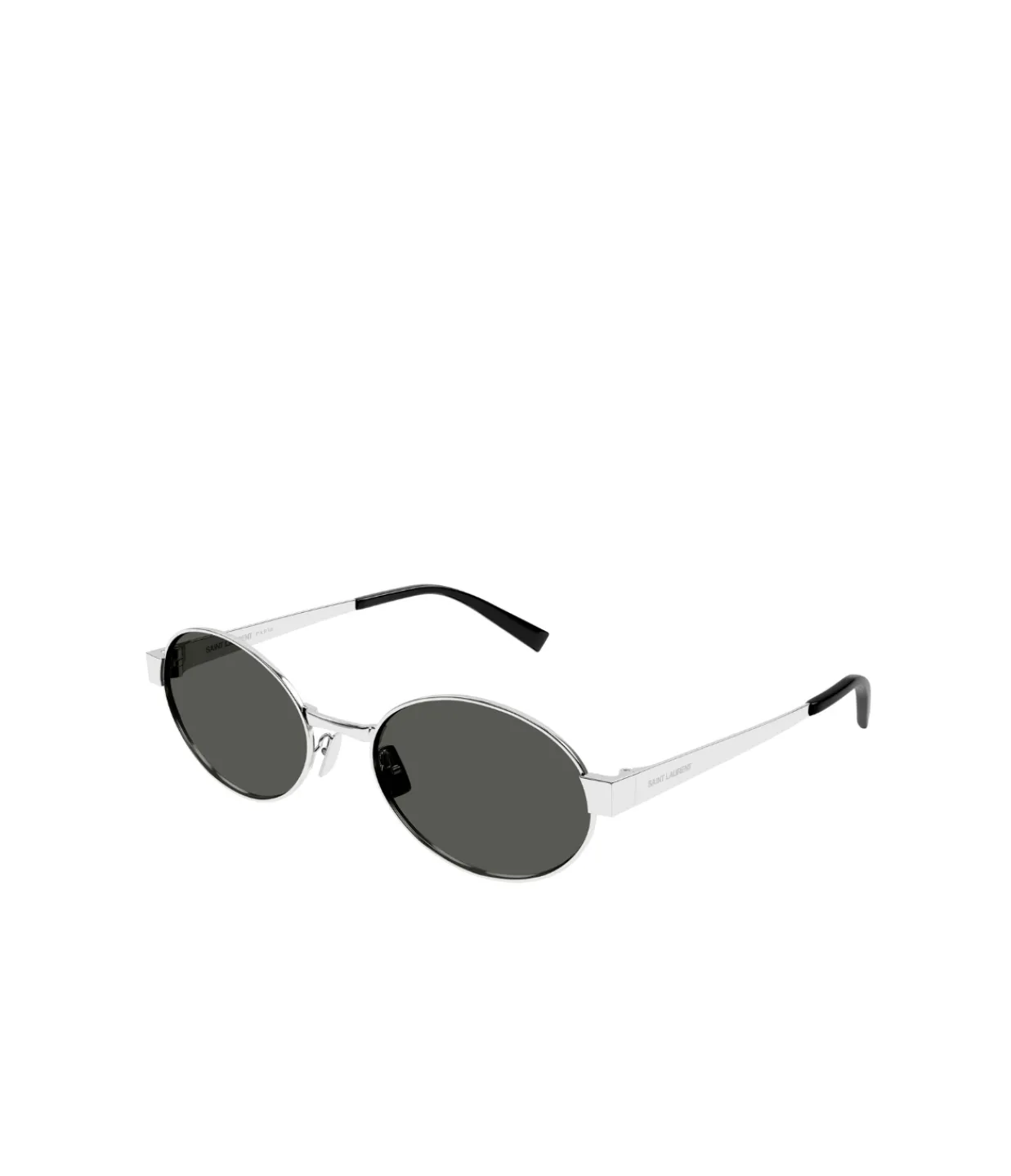 Saint Laurent Round Metal Frame Sunglasses in Silver Cheap