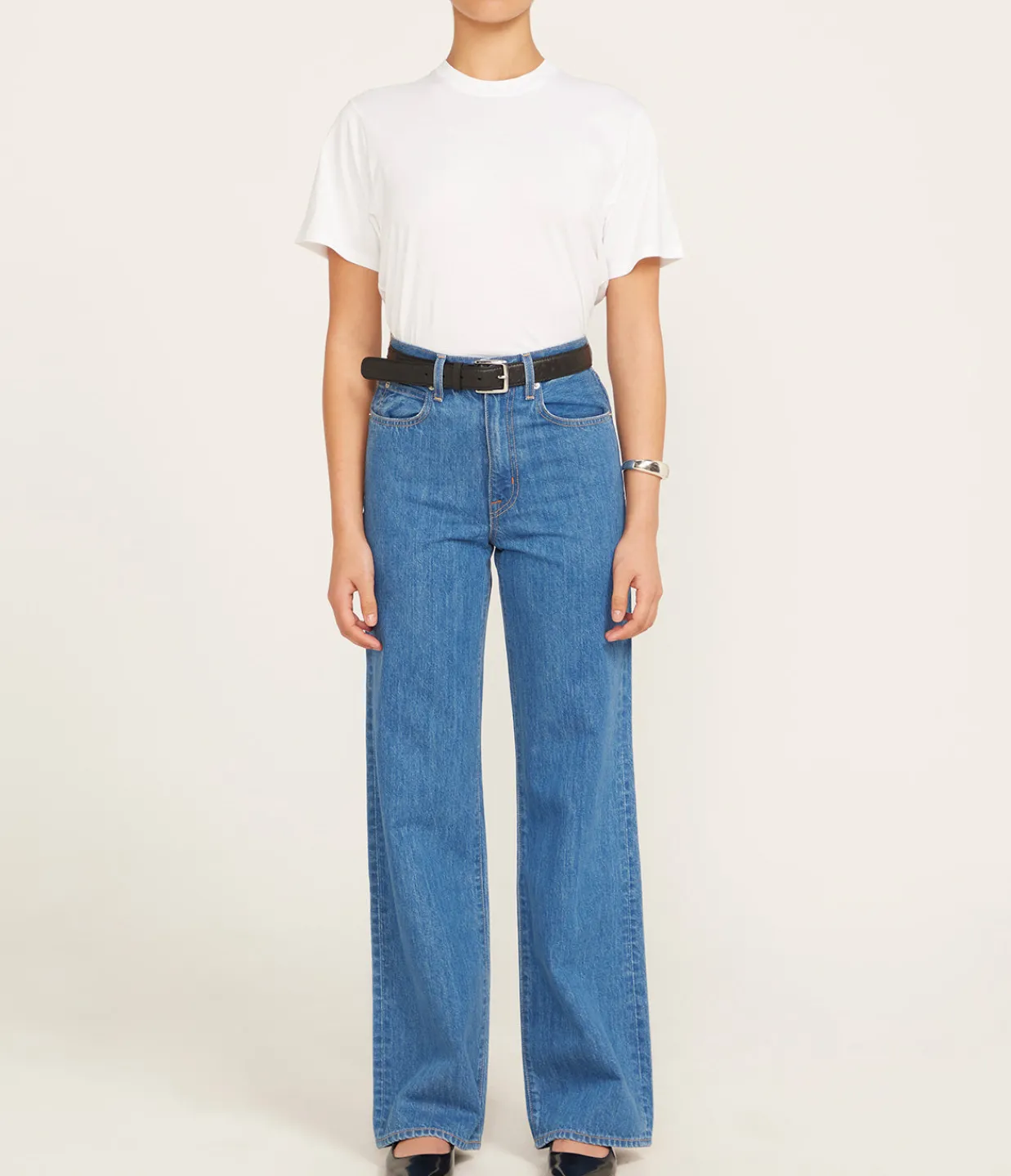 Loulou Studio Round Neck T-Shirt in White Best Sale