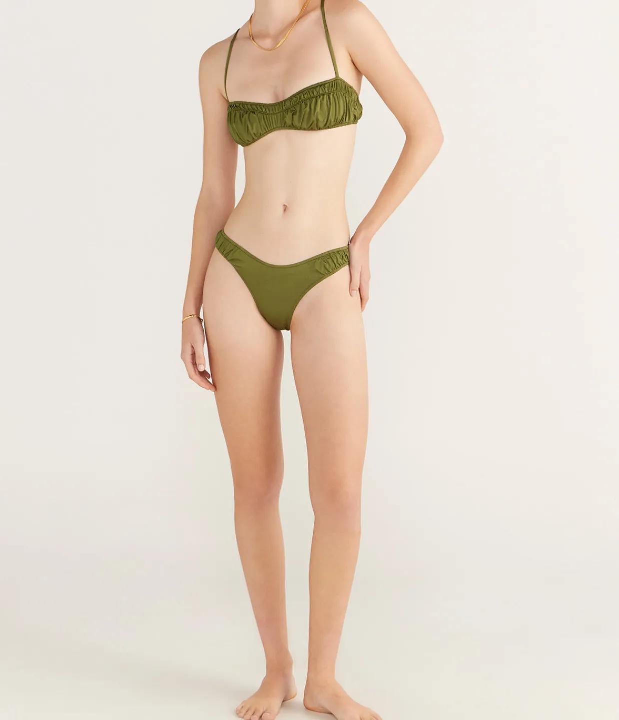 Peony Ruched Curve Pant in Olivine Outlet