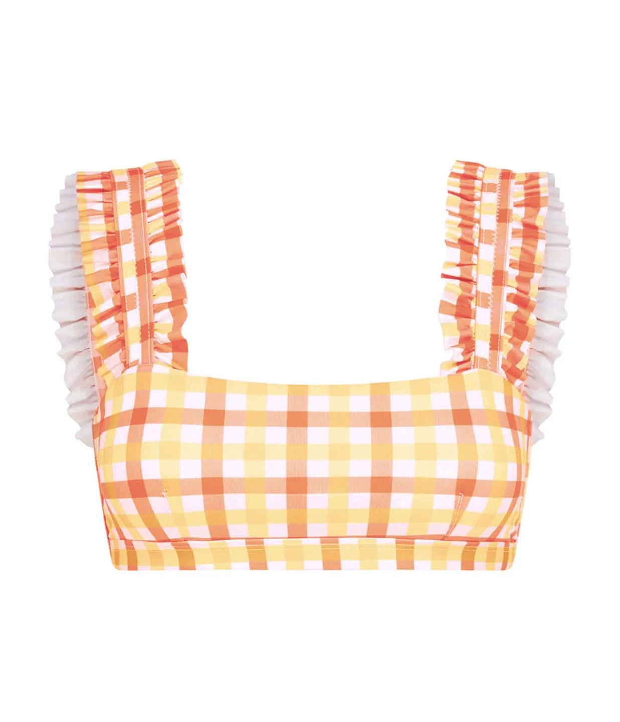 Ephemera Ruffle Bra in Pineapple Gingham Clearance