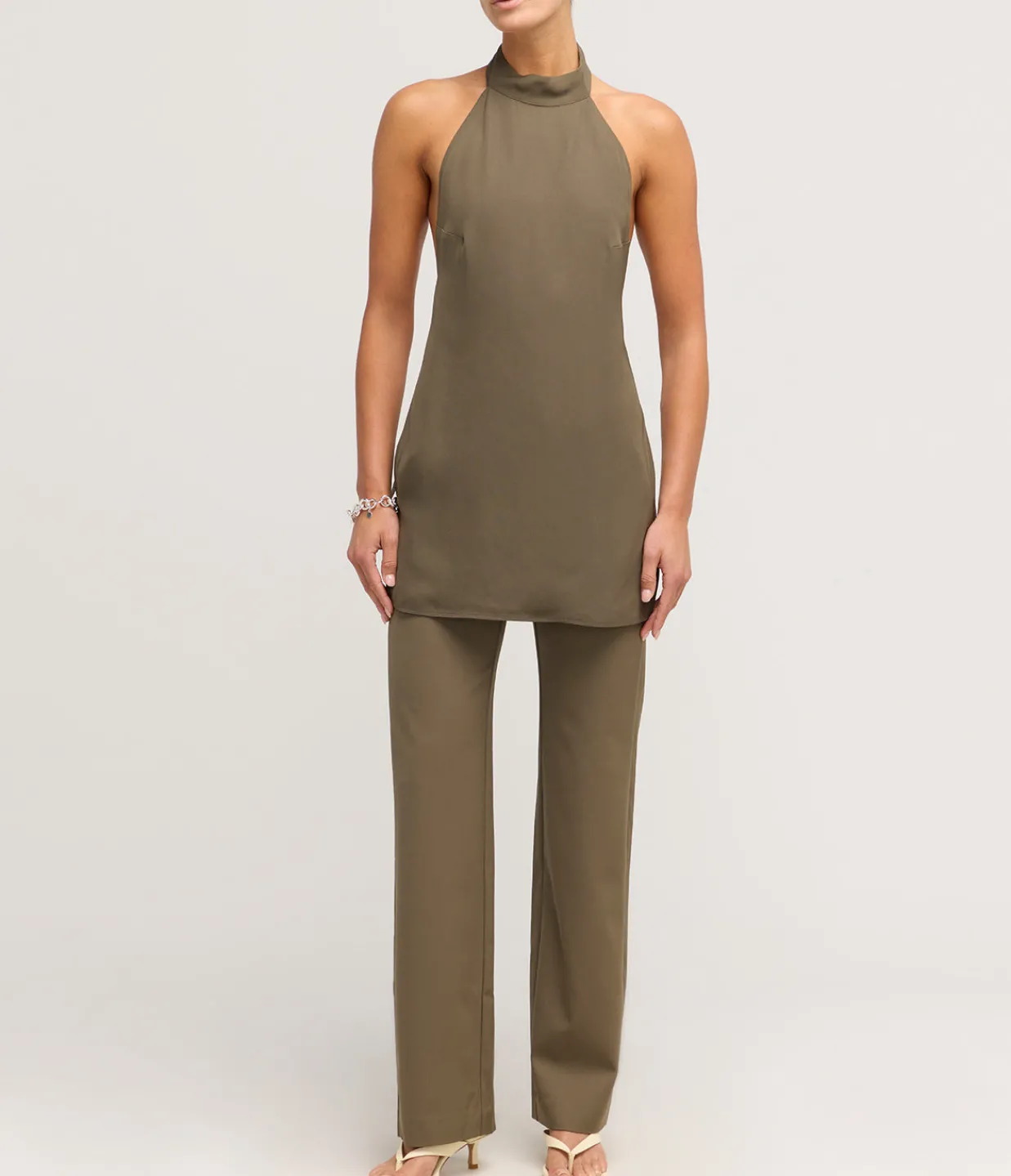 St Agni 90's Panelled Pant in Kelp Cheap