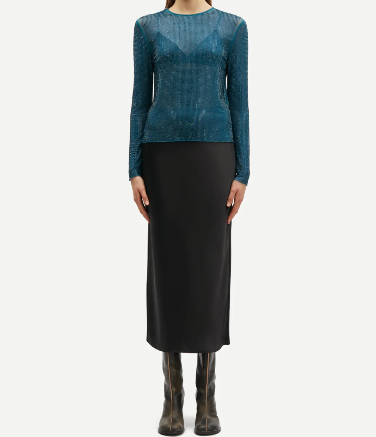 Samsoe Samsoe Saagneta Maxi Slip Skirt in Black Outlet