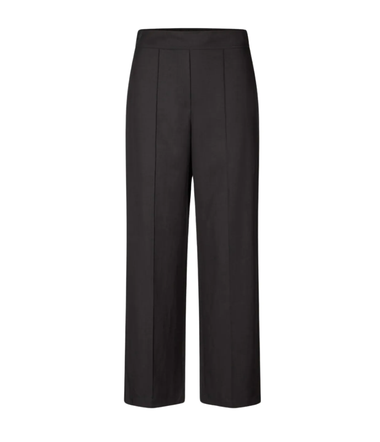 Samsoe Samsoe Sahani Slim Leg Silk Linen Pants in Black Fashion
