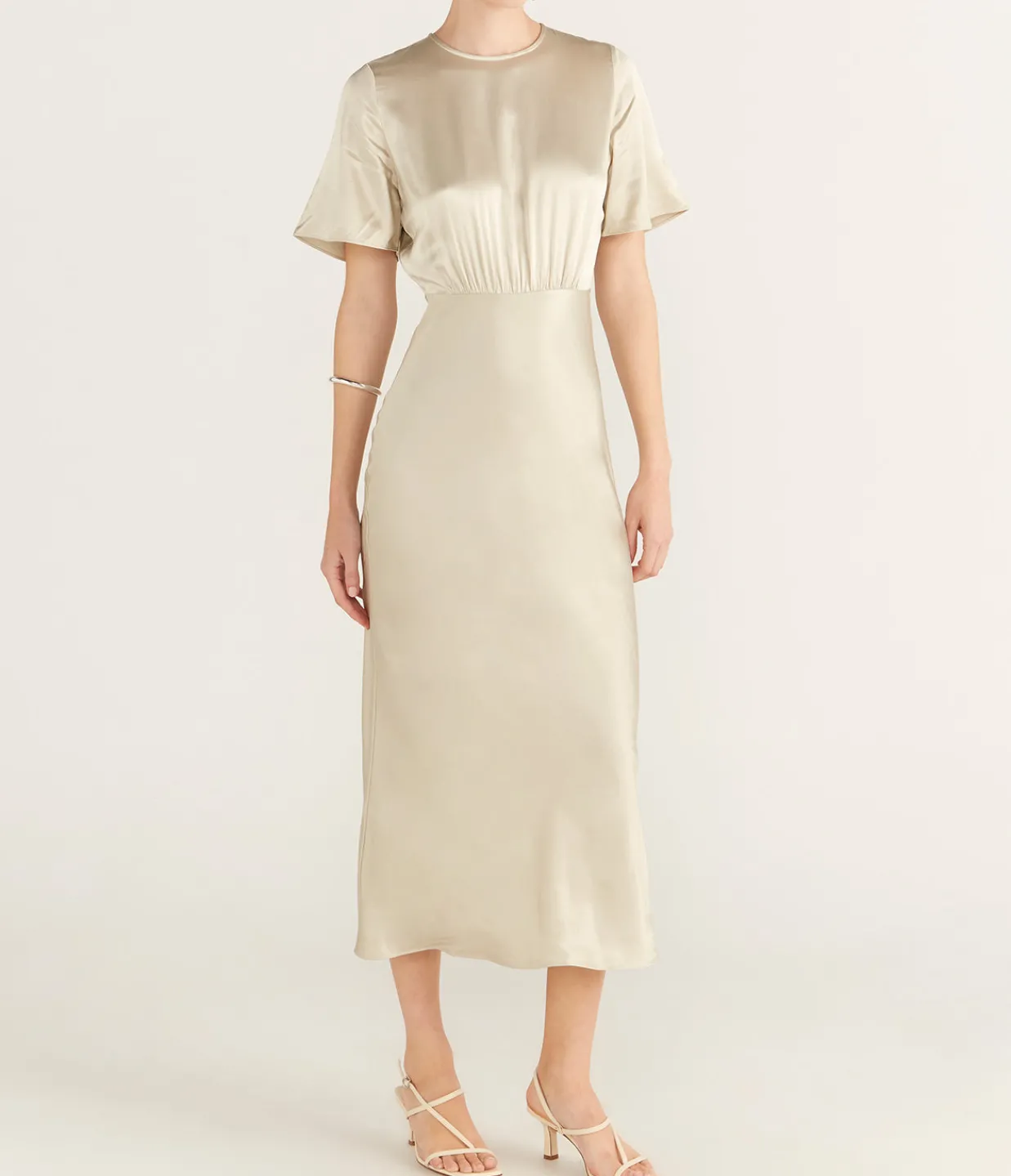 Samsoe Samsoe Salucinda Short Sleeve Dress in Abbey Stone Clearance