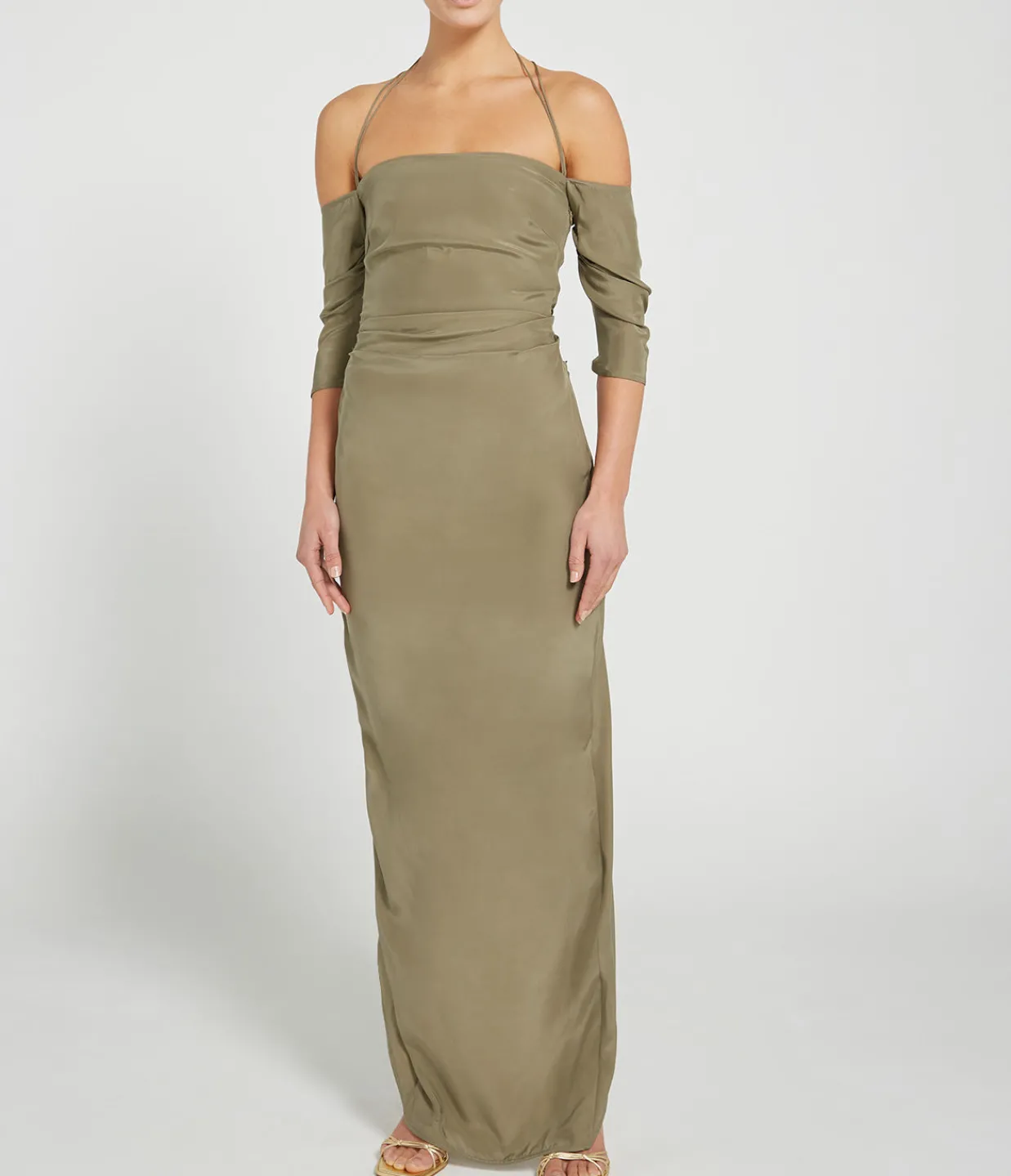Gauge81 Samaca Off the Shoulder Long Dress in Cumin Flash Sale