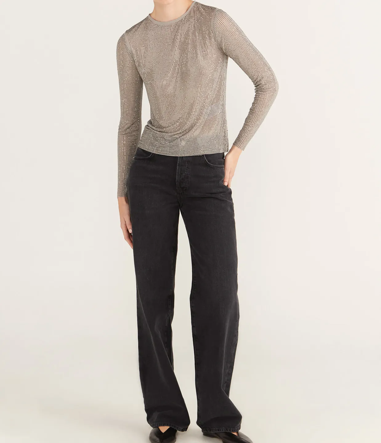 Samsoe Samsoe Samagda Dimante Top in Light Grey New