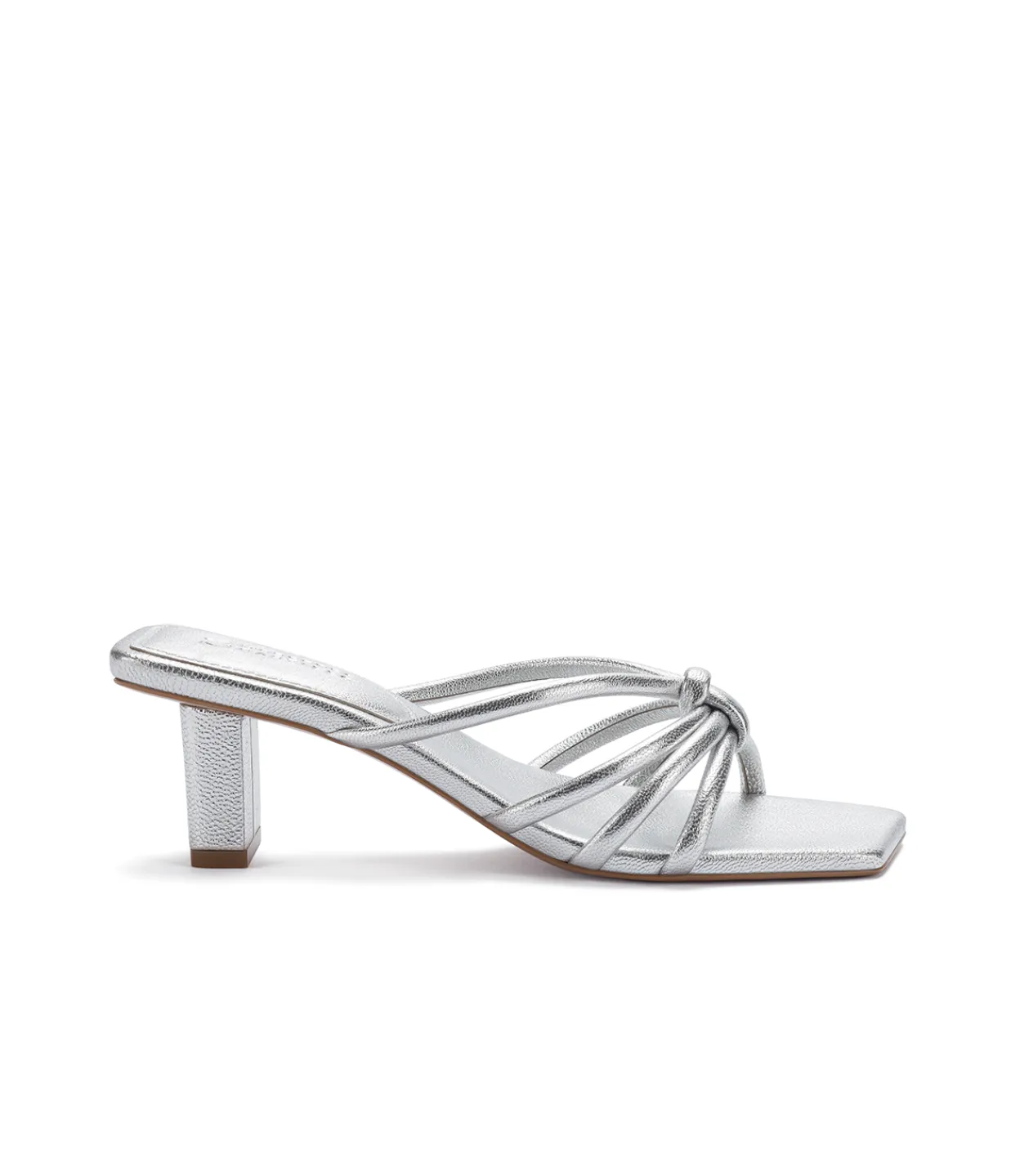 Mercedes Castillo Savanna Mid Mule in Silver Clearance