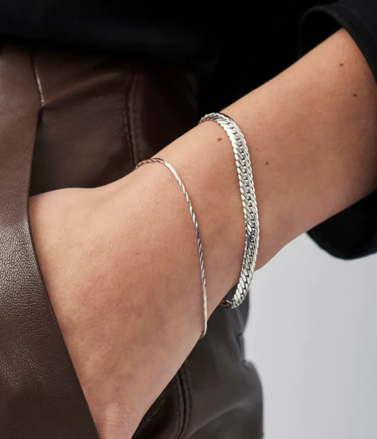 Missoma Savi Asymmetric Square Chain Bracelet in Silver Cheap