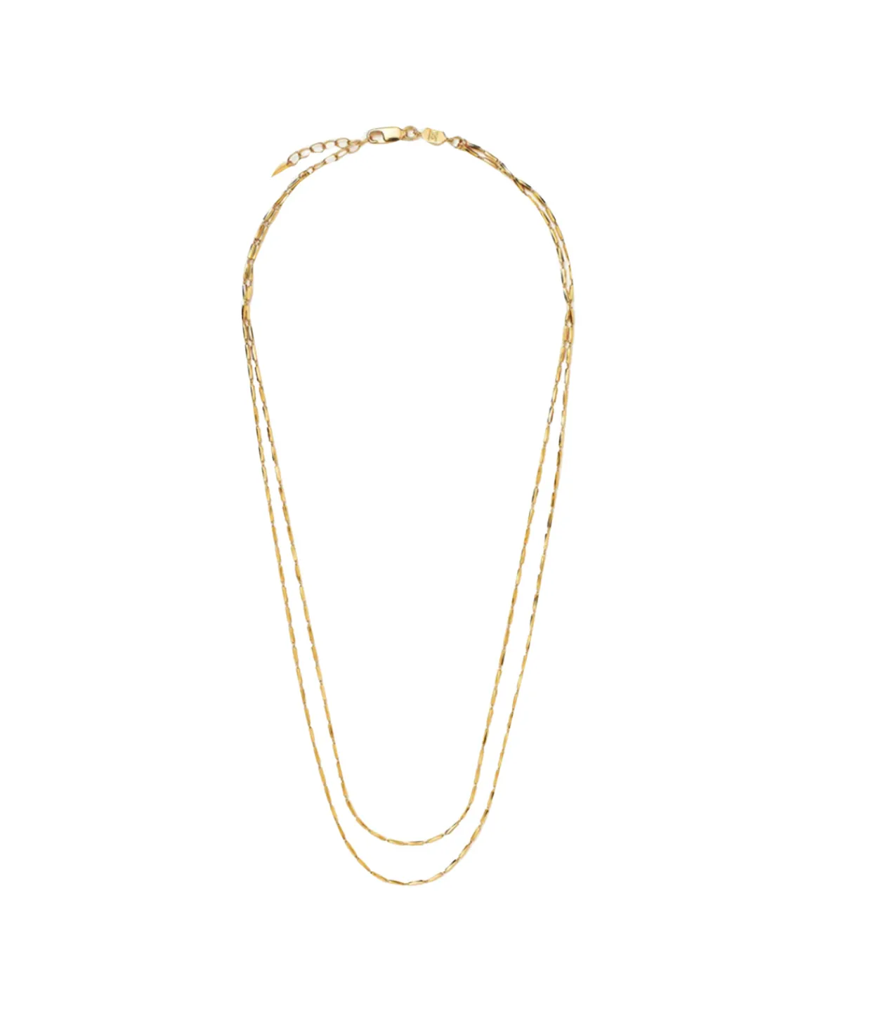 Missoma Savi Vintage Link Double Chain Necklace in Gold New
