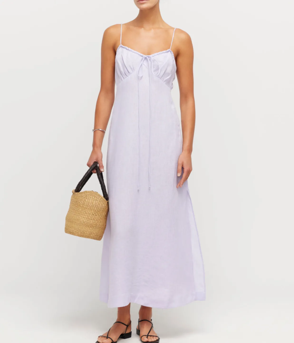 Casa Raki Selina Linen Slip Dress in Lilac Discount