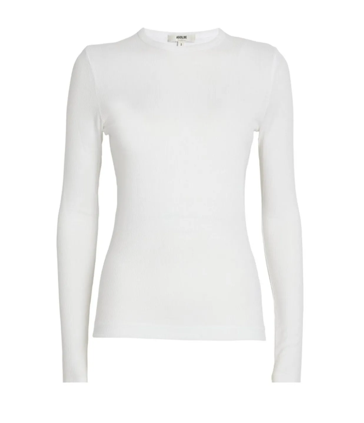 Agolde Shona Long Sleeve Fitted Tee in White Fashion